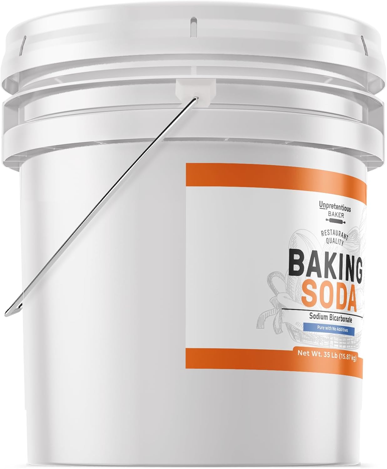 Unpretentious Baker Baking Soda, 35 Pounds, Cooking, Baking, Cleaning & (3.5 Gallon)