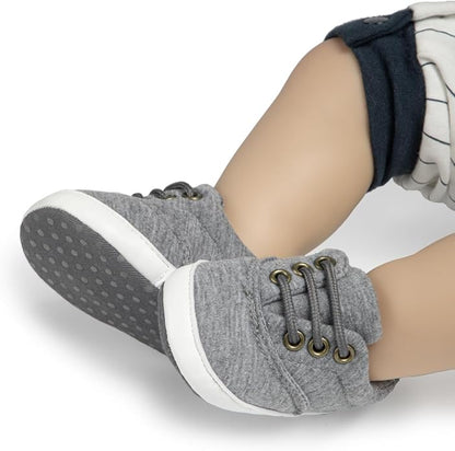 Morbido Infant Baby Boys Girls Canvas Sneaker Toddler Slip On Anti Skid Newborn First Walkers Candy Shoes for 0-18 Months