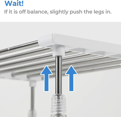 carrotez 2 Pack Expandable Cabinet Organizer, Set of 1 Width & Height-Adjustable Kitchen Cabinet Organizer Shelf, Stackable Kitchen Counter Shelf, 11.8~19.6 x 7.8 x 5.9~9" White