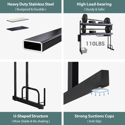 MAJALiS Over Sink Dish Drying Rack, Stainless Steel 2 Tier Large Dish Drainer Above Sink Adjustable 27.5" - 34.6", Expandable Kitchen Counter Organizer Storage Shelf with 6 Hooks