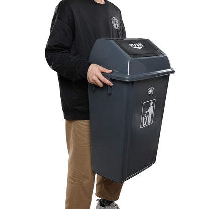 4 Packs 18 Gallon Large Commercial Trash Can, Kitchen Waste Bin with Lid, Plastic Tall Garbage Can Outdoor, 30" High