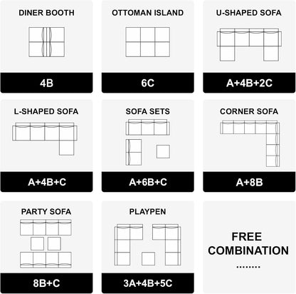 Belffin Modular Sectional Sofa with Reversible Chaise L Shaped Couch with Ottoman Modular Sofa Couch with Storage Blue