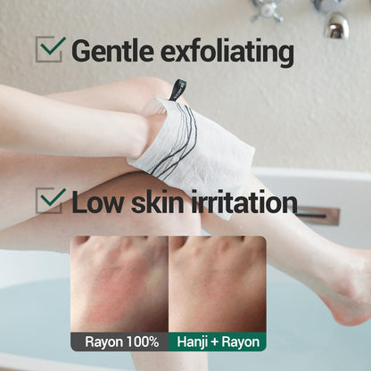 DEARCUS Korean Exfoliating Washcloth Towel 2Pcs, Hanji Bath Washcloths Mitt Scrub Body Washcloth Glove, Skin Irritation Free Korean Mulberry Bark, Reusable Soft and Gentle Scrubbing