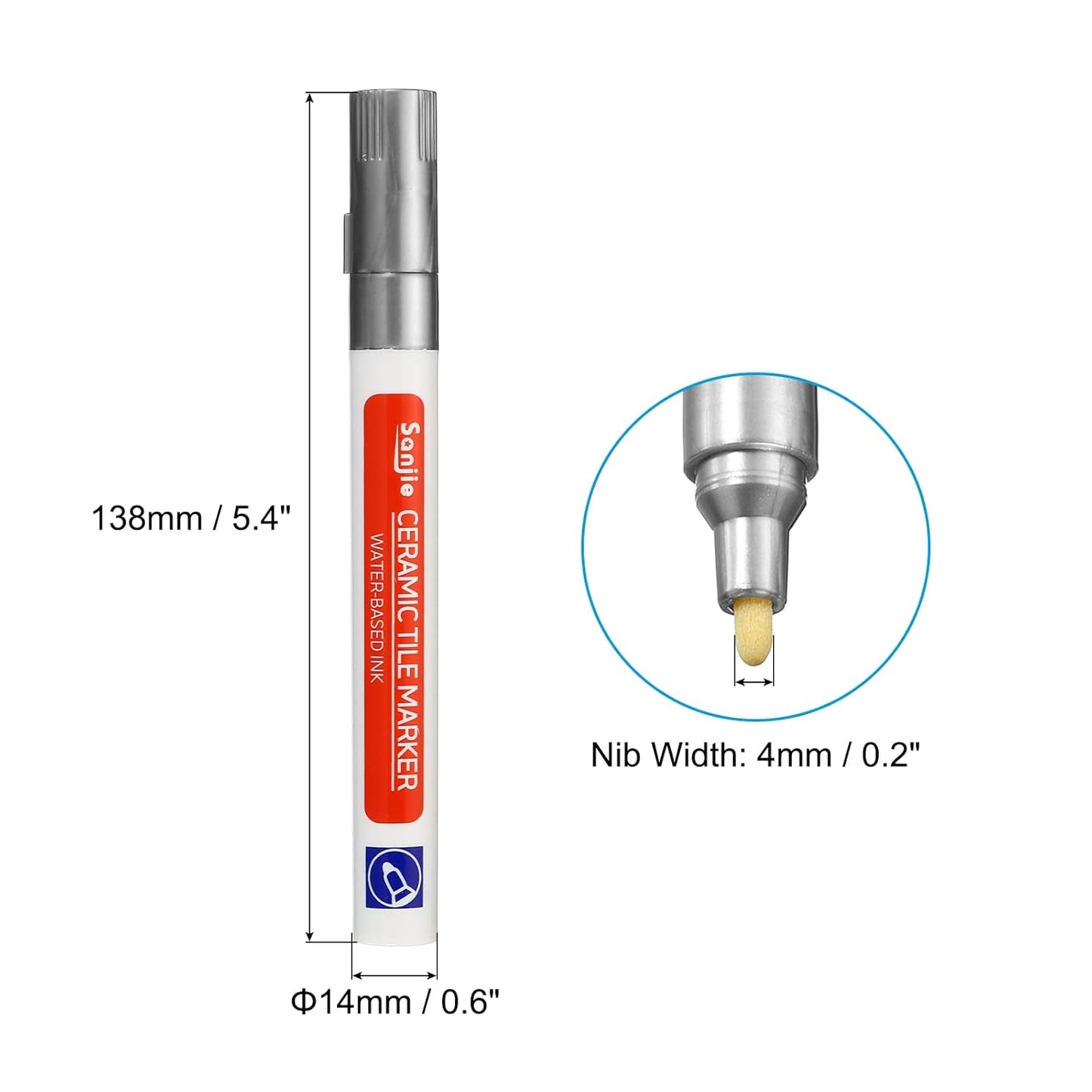 PATIKIL Grout Pen, 4 Pack Silver Tile Marker Waterproof Grout Sealer Pen Tile Repair Pens Paint Pens for Wall Floor Bathroom Kitchen Refresh