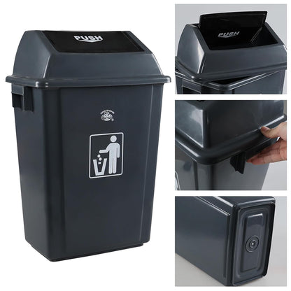 4 Packs 18 Gallon Large Commercial Trash Can, Kitchen Waste Bin with Lid, Plastic Tall Garbage Can Outdoor, 30" High
