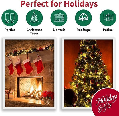 150 Count Warm White- String Lights - LED Christmas Lights, Mini led Lights for Indoor Outdoor Home Holiday Party Wedding Independence Day Decoration