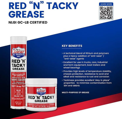 Lucas Oil 10318 Red N Tacky Grease 3 Ounce Combo Pack