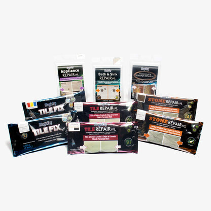 MagicEzy Tile RepairEzy (Black/White) - Laminate Floor Repair Kit - Ceramic Tile Repair Kit - Bathroom Tile Repair Kit - Crack Filler - Gray Porcelain, Ceramic, Acrylic, Stone, PVC, Fiberglass, Vinyl
