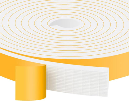 High Density Foam Weather Stripping Door Seal Strip Insulation Tape Roll for Insulating Door Frame, Window, Air Conditioner Soundproof Self Adhesive Sealing Weatherstrip(1 in x 1/4 in x 66 Ft)