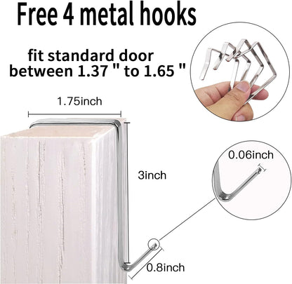 Extra Large Hanging Crystal Clear Over Door Shoe Organizer, Closet Shoe Rack with 12+6 Pockets, 8 Hooks, Grey (59"x 21.6")