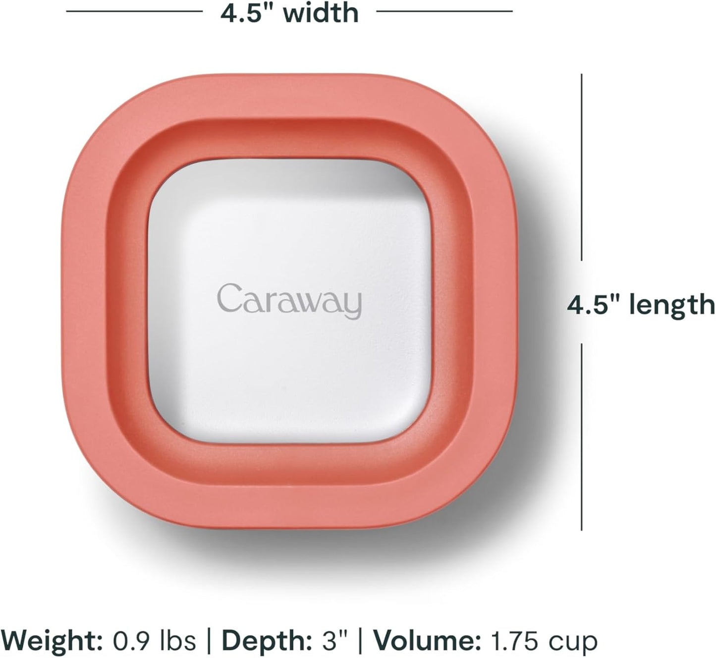 Caraway 2pc Glass Food Storage Set - 1.75 Cup Food Containers (2) - Non-Toxic Ceramic-Coated Glass - Air Release Technology - Compact & Stackable Design - Perracotta