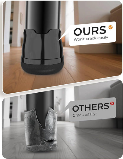 24-Pack Silicone Chair Leg Floor Protectors for Hardwood Floors -Felt Furniture Pads, Rubber Chair Leg Covers/Caps - Noise Reducing & Scratch-Proof - Round XS (Fits 9/16"-13/16" / 15-20mm), Black