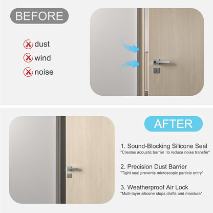 Heavy-Duty 20 ft x 2 in Weather Stripping, Door Draft Stopper Silicone Seal Strip for House and Glass Shower Doors for Collision and Side Gaps of Door and Windows, Black