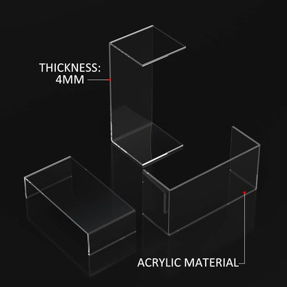 Clear Riser Shelf 3pcs, Desktop Rectangular Acrylic Display Shelves Organizer, Acrylic Stands for Funko Pop Figure, Perfumes, Bags, Shoes, Glasses, Plants, Toys, Collectibles - 8''x8.5''x9''