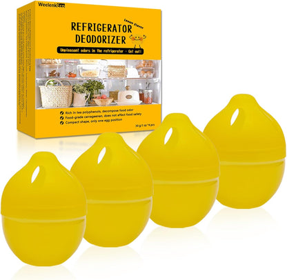 Refrigerator Deodorizer, Fridge Deodorizer More Effective Than Baking Soda, Refrigerator Odor Absorber for Refrigerator Freezer and Freezer Compartments, Natural Gel，(4 Pcs/Lemon Flavor)