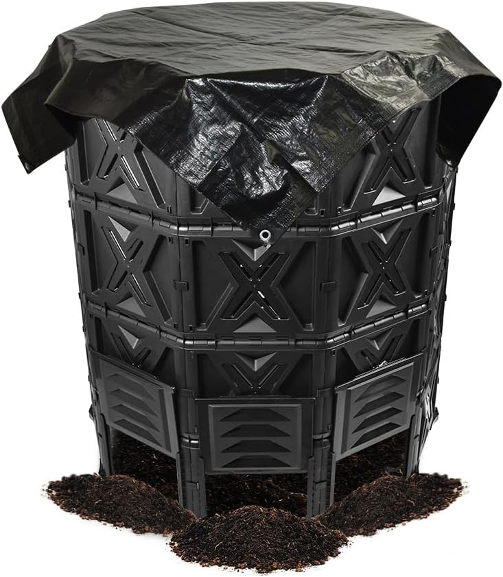 Large Compost Bin - 190 Gallon (720 L) Garden Composter with Better Aeration System, Easy Assembling/BPA Free/Sturdy/Outdoor Compost Tumbler