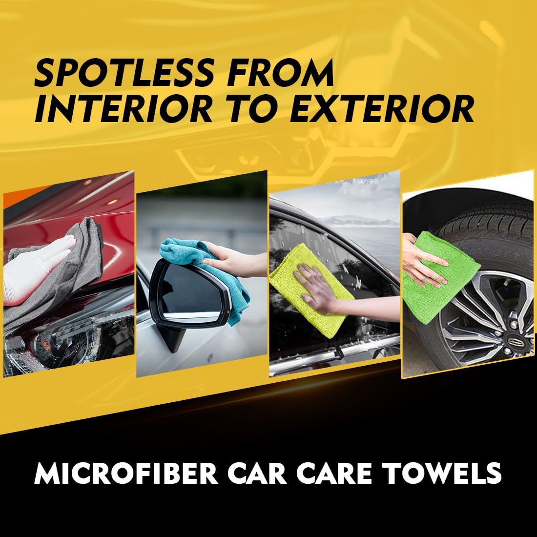 HOMEXCEL Microfiber Cleaning Cloth 150 Pack, 12.5 x 12.5 inch Microfiber Towels for Cars, Ultra Absorbent Car Washing Cloth, Lint Streak Free Cleaning Rags for Car, Kitchen, and Window, Multicolor