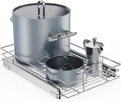 ROOMTEC Pull Out Cabinet Organizer, Cabinet Pull Out Shelves 14½" W x 21½" D, Heavy Duty Cabinet Drawers Slide Out Kitchen Cabinet Organizers Storage Shelf