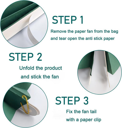 Green Birthday Decorations,DIY Green Paper Fans Hanging Decoration ,Party Supplies Party Fans 8in, Cactus Party Decorations,Wedding Graduation Events Accessories 30 Color DIY Set (Blackish Green)