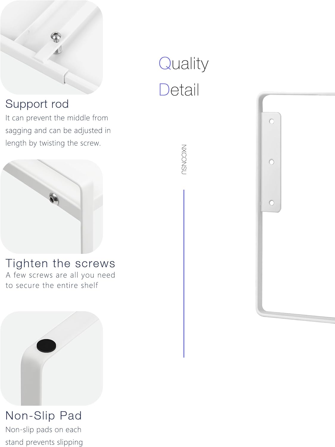 Nxconsu Cabinet Shelf Expandable Height Adjustable Shelf Organizer Riser for Kitchen Cabinet Pantry Cupboard Under Sink Countertop Organization Storage Space Saver Stackable Heavy Duty Metal White XXL