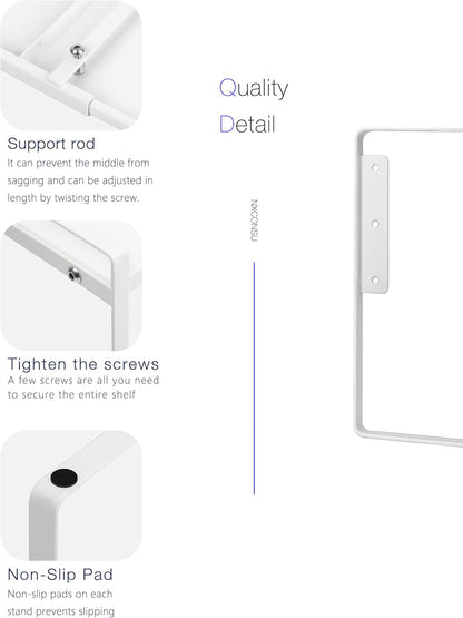 Nxconsu Cabinet Shelf Expandable Height Adjustable Shelf Organizer Riser for Kitchen Cabinet Pantry Cupboard Under Sink Countertop Organization Storage Space Saver Stackable Heavy Duty Metal White XXL