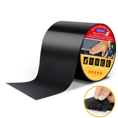 RV Roof Sealant Tape Black, 4 Inch x 50 Feet RV Repair Roof Sealer Seal Tape UV-Resistant Waterproof Sealant Tape for RV Repair, Camper, Trailer, Boat Sealing, Leaking Roof, Window