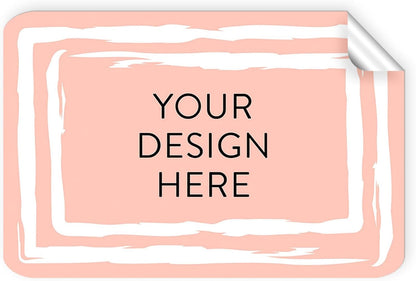 100 Custom Vinyl Stickers - Upload Your own Image, Text, Design, Logo - Personalized Logo Labels for Handmade, Packaging, Bottle, Jars, Candle, Brand Stickers (Peach, 3x2)