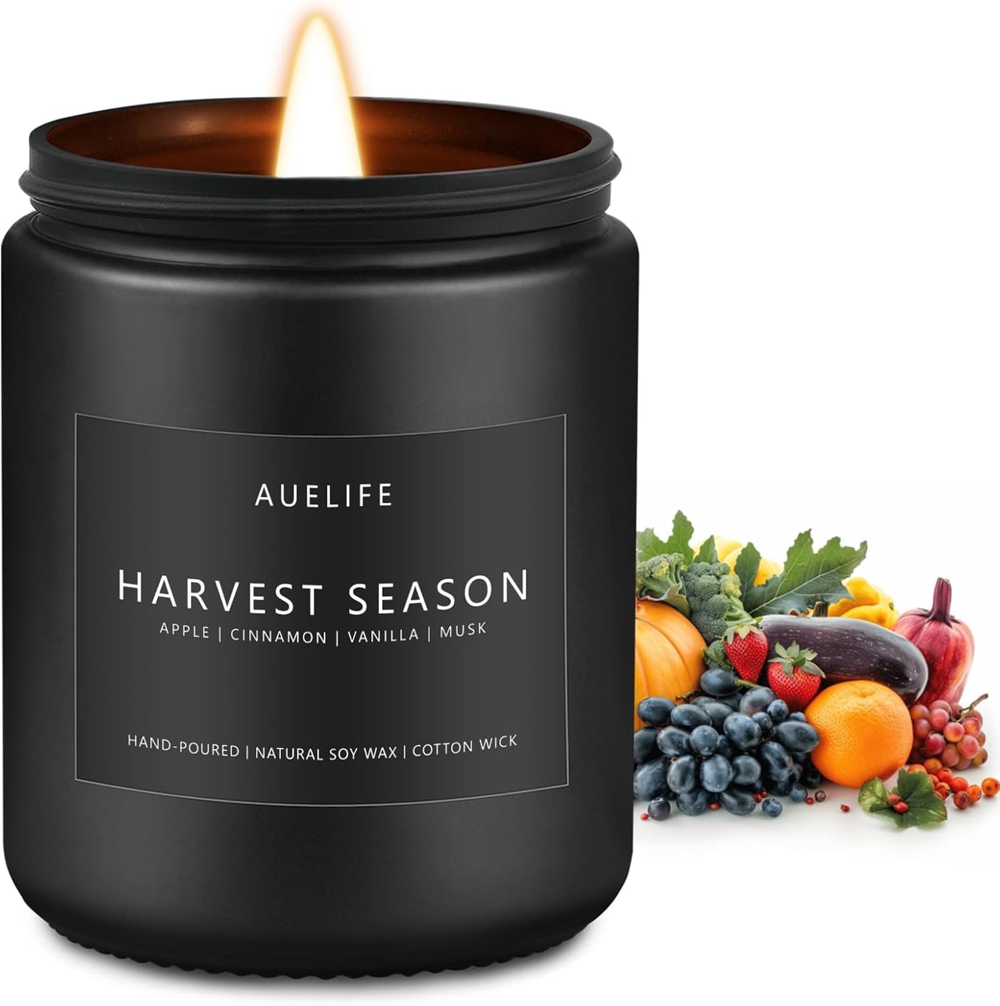 Fall Candle - Harvest Season Scented Candles, Fall Soy Candle for Home Decor, 7 oz Natural Soy Wax – Long-Lasting Autumn Candles, Aromatherapy Gift for Women & Thanksgiving, 7oz