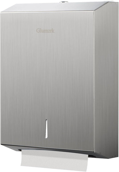 Paper Towel Dispenser Wall Mount, Large Commercial C/Z Tri Fold Multifold Hand Towels Dispenser, Brushed Stainless Steel Paper Towel Holder with Lock for Bathroom, Restroom and Public Places