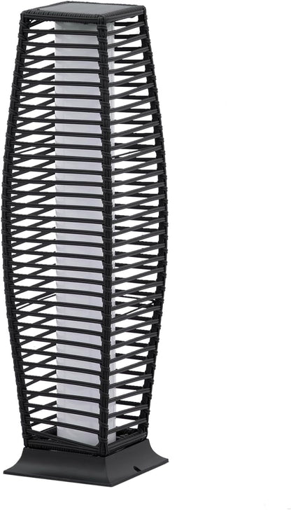 Outdoor Floor Lamp Weather-Resistant Outdoor Wicker Light Solar Powered Lantern Deck Lights for Patio Yard Garden