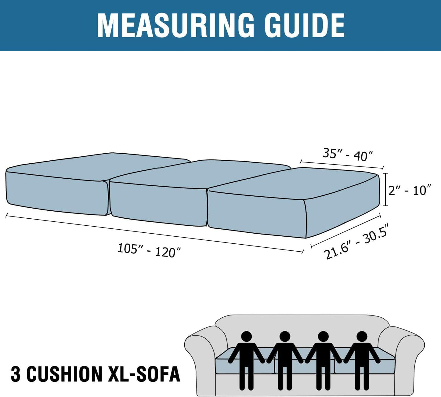 H.VERSAILTEX Velvet Stretch Couch Cushion Cover Plush Cushion Slipcover for Chair Loveseat Sofa Cushion Furniture Protector Seat Cushion Sofa Cover (3 Piece XL Sofa Cushion Covers, Ivory Striped)