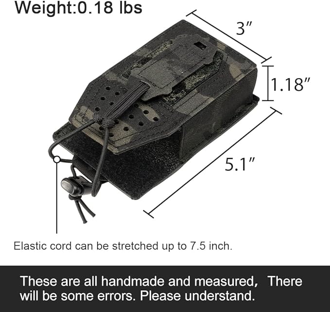 Tactical Radio Holster Molle Radio Pouch Universal Radio Holder For Walkie Talkie Motorola BaoFeng UV-5R BF-F8HP Adjustable Storage Rifle Magazine Pouch(camo black)