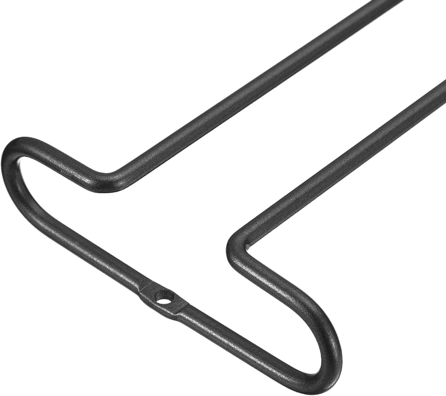 UXcell Under Cabinet Wine Glass Rack, 4-Piece Stainless Steel Stemware Organizer, 10-Inch Hanger for 5mm Stemware, Black