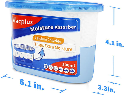 Vacplus Moisture Absorbers 16 Pack, 10.5 Oz, Humidity Absorber Boxes Attracts Extra Moisture from Your Bathroom, Closet, Kitchen, Dehumidifier for Closet (Fragrance Free), Blue