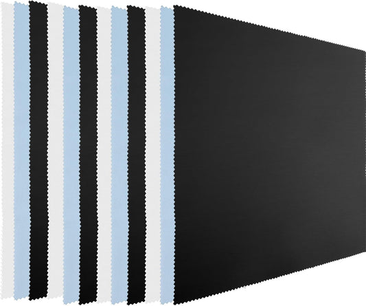 Frienda 12 Pack Large Microfiber Glass Cleaning Cloths 12 x 12 Inch Oversized Sunglasses Cleaning Cloths for Electronics Glasses Screens and Lenses(Blue,Light Gray,Black)