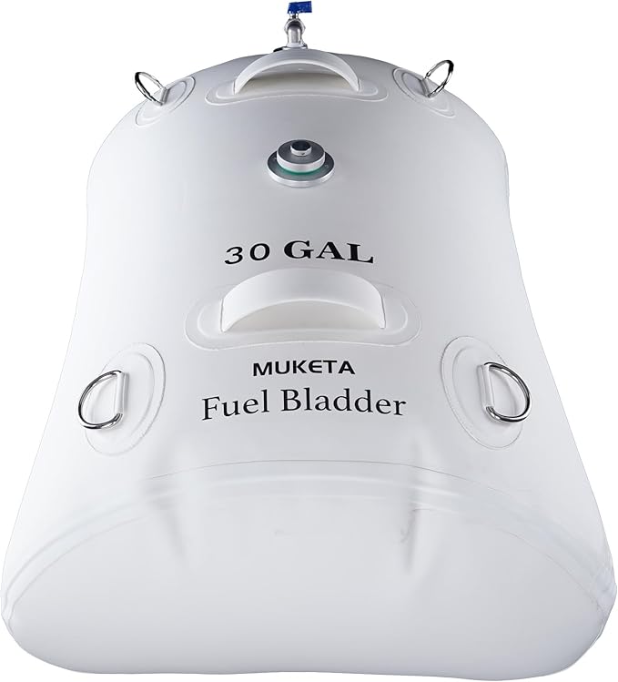 Marine Fuel Bladder for Boat Gas Diesel Fuel Emergency Tanks Auxiliary Fuel Bladder Kit for Extended Range Fishing, Yachting, Sailing, Ferrying, Cruising Trips(White, 30 Gallons)
