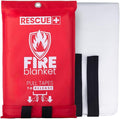 Rescue+ Emergency Fire Blanket for Home, Kitchen, Workplace & Travel, 40” x 40” Fiberglass Flame Retardant Safety Blanket, Fire Suppression for House, Camping, Car Emergencies - 1 Pack