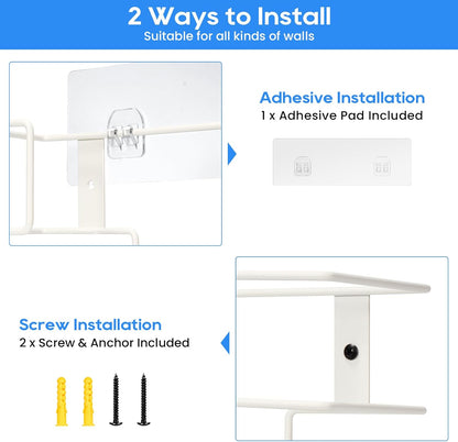 THYGIFTREE Glove Box Holder Wall Mount Disposable Glove Dispenser, Metal Glove Rack for Rubber Latex Gloves Organizer Facial Tissue, White 1pc