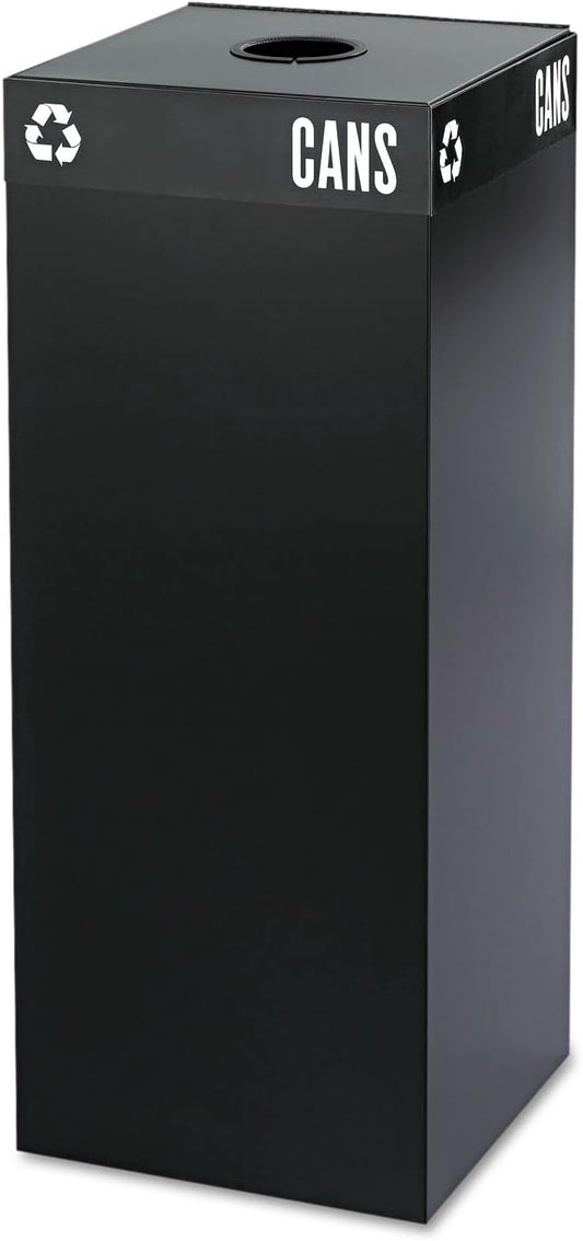 Safco Hallmark 2983BL Public Square Recycling Receptacle Base, 37-Gallon (Top Sold Separately), Black
