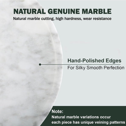 Natural Round Marble Tray - Luxury Decorative Serving Tray for Coffee Table, Bathroom Vanity, Dresser & Kitchen Countertop - Stone Organizer for Jewelry, Perfume, Candle, Home Decor -Arabescato