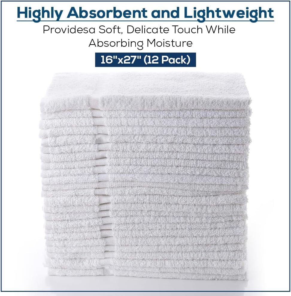 Simpli-Magic 79251 White Hand Towels, 16"x27", 12 Pack