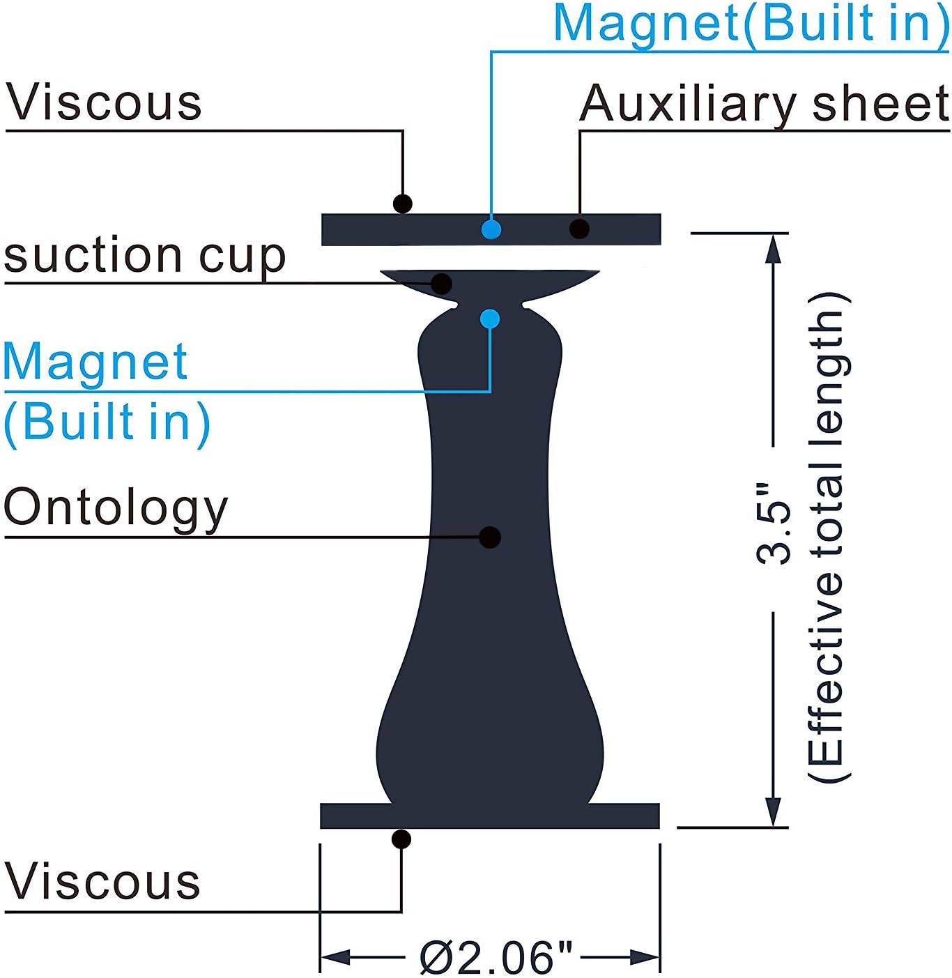 Door Stop, Silicone Magnetic Door Stop Holder Wall Mount Damage-Free with Durable Waterproof House Door Stopper,Eco-friendly Special Adhesive Door Stoppers No Need to Drill Collision Mute(Gray)