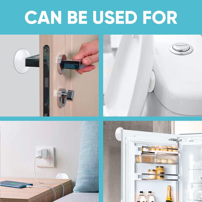 Strongest Home Wall & Door Handle Stopper 2" Set of 10 Pieces of Clear Rubber Door Knob, Round Wall Shield Cushion, Quiet Wall Protector for Door Handle, Guard Door Bumper Silencer Self - Adhesive