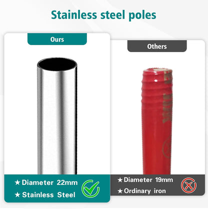 PBHEPJ Broom, 4 Pack Outdoor Broom for Floor Cleaning, 58" Long Stainless Steel Handle, Hard Bristle Angle Broom for Sweeping Indoor, Commercial, Industrial, Garage, Kitchen