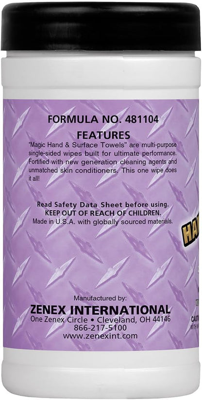 Magic Heavy Duty Cleaning Wipes - Single Sided Hand & Surface Shop Towels | Professional-grade Cleaning | Waterless | Moisturizing | Cleans Grease, Oil, Dirt, & more (3 Pack | 75 Sheets Total)