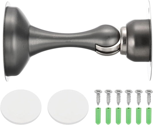 MECCANIXITY Magnetic Door Stoppers Stainless Steel Door Stops, Wall Floor Mounted Doors Holder Keep Doors Open for Home Office Closet (Gray)