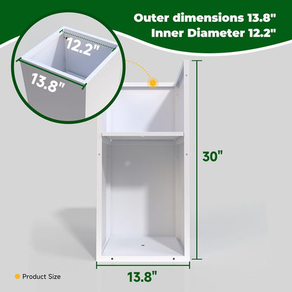 White Steel Metallic Heavy Planter for Outdoor Plants Box 14"x14"x30" Metal Planter Spliced Flower Pots with Partitions for Outside,Indoor,Garden (White, 14 * 14 * 30)