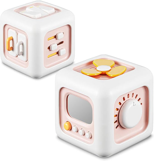 Busy Cube Toys for 1 Year Old Girl Gifts, Montessori for Baby Girl, Travel Sensory Toys for Toddlers 1-3, Learning Fine Motor Skills| 1st Birthday Girl Gifts 12 Months +