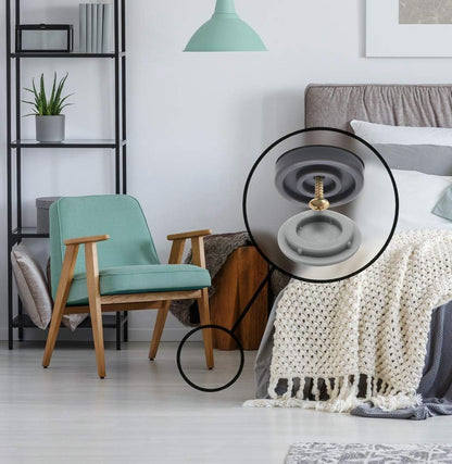 GorillaGlides CB253 1 Inch Chair Sliders/Furniture Glide Floor Protectors (Set of 8 Glides) Self-Adhesive Screw-On Glides, for Sliding on Hard Surface Floors and Low-Pile Carpet, Round