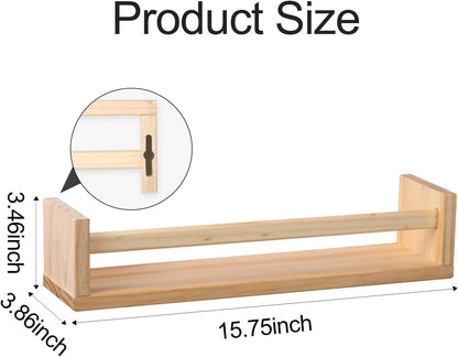 Gneric Floating Shelves for Wall, Burlywood Nursery Book Shelves, 15.7 inch Kids Bookshelf, Wall Shelves for Living Room Bedroom Decor,Kitchen Spice Rack,Bathroom Storage Rack(2 Pack)